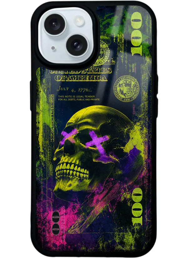 Yellow Neon Skull Chaos Glossy Telefon Kılıfı