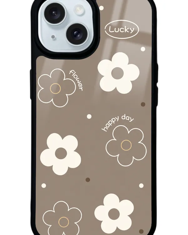 Brown Lucky Happy Day Glossy Telefon Kılıfı