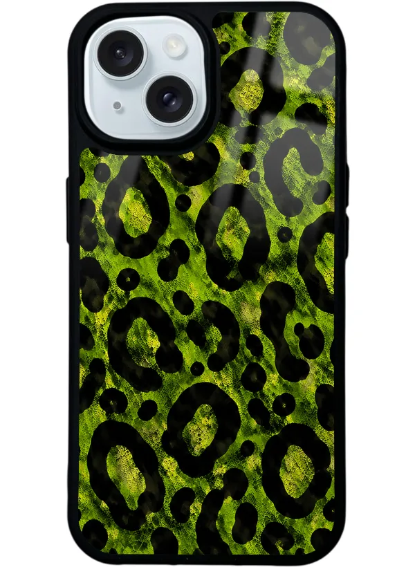 Green Leopar Glossy Telefon Kılıfı