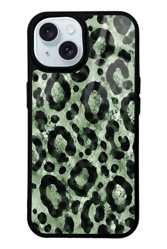 Sage Green Leopar Glossy Telefon Kılıfı