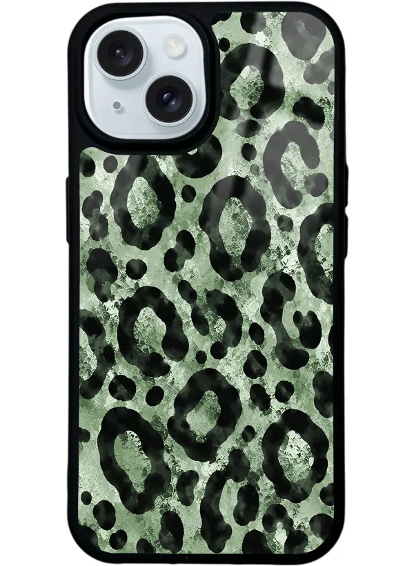 Sage Green Leopar Glossy Telefon Kılıfı