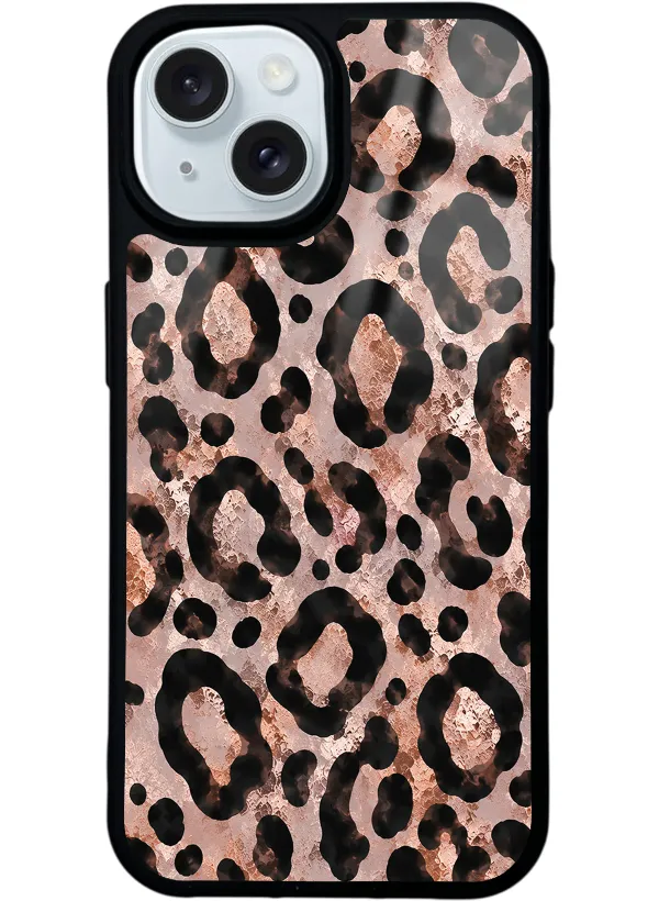 Rose Gold Leopar Glossy Telefon Kılıfı