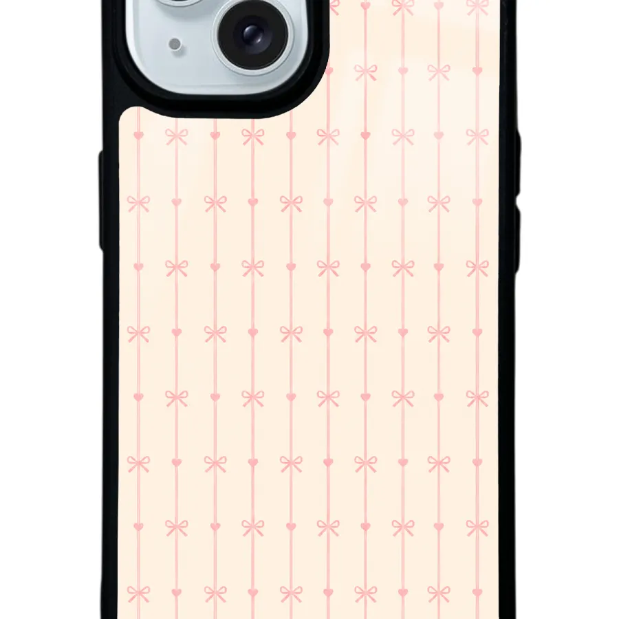 Krem Coquette Pattern Glossy Telefon Kılıfı Krem Coquette Pattern Glossy Telefon Kılıfı