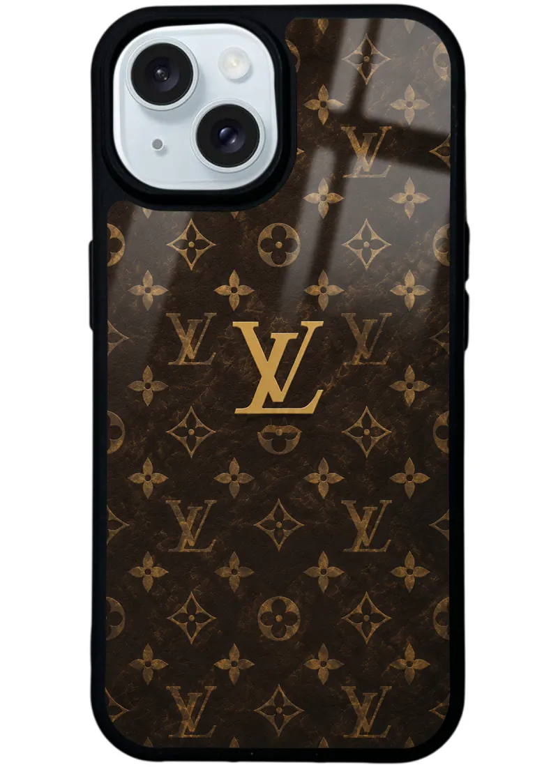 Brown Gold LV Glossy Telefon Kılıfı Brown Gold LV Glossy Telefon Kılıfı