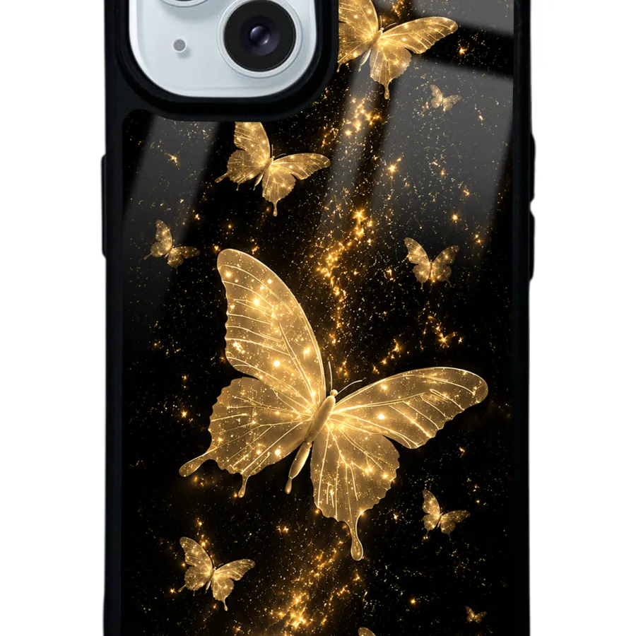 Yellow Galaxy Butterfly Glossy Telefon Kılıfı Yellow Galaxy Butterfly Glossy Telefon Kılıfı