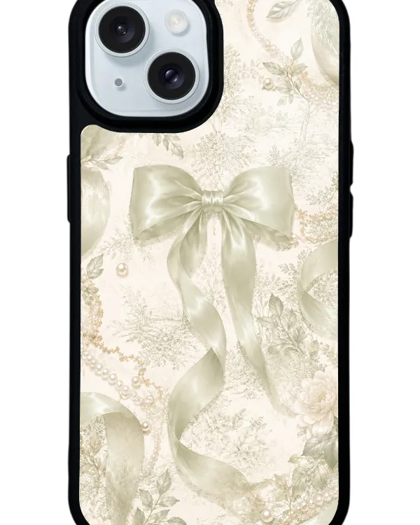 Ivory Pearl Bow Glossy Telefon Kılıfı
