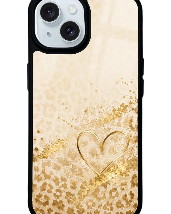 Golden Heart Glow Glossy Telefon Kılıfı