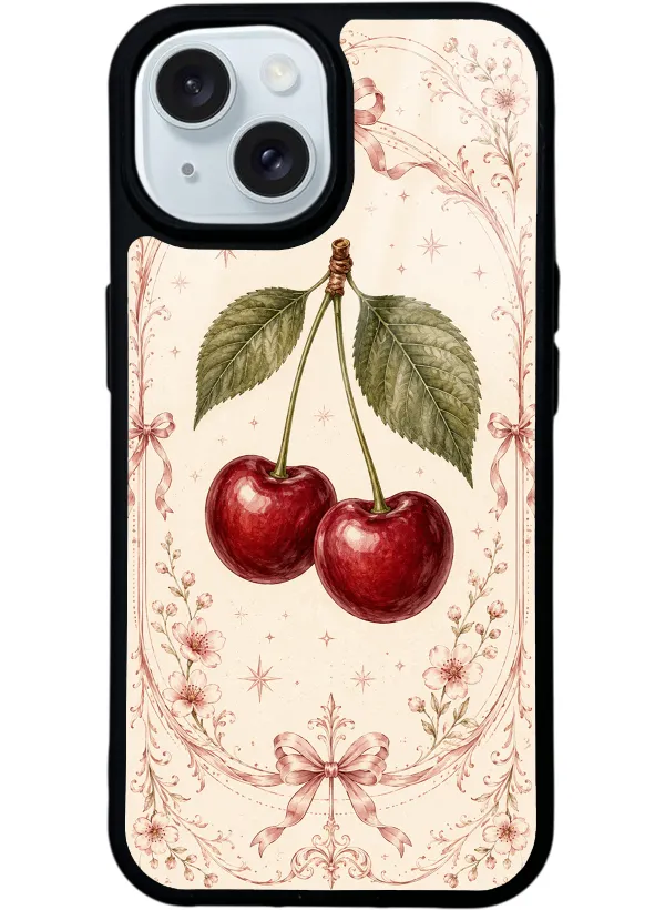 Vintage Cherry Blossom Glossy Telefon Kılıfı