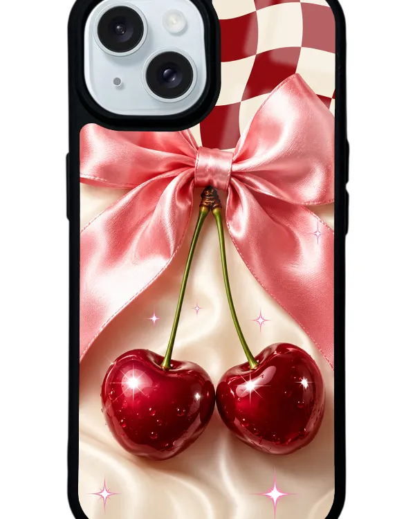 Cherry Picnic Bow Glossy Telefon Kılıfı