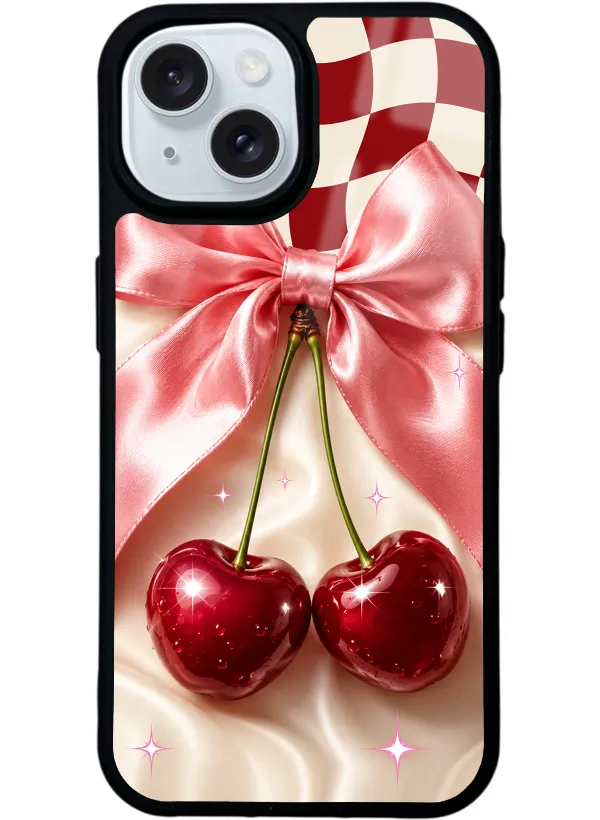 Cherry Picnic Bow Glossy Telefon Kılıfı