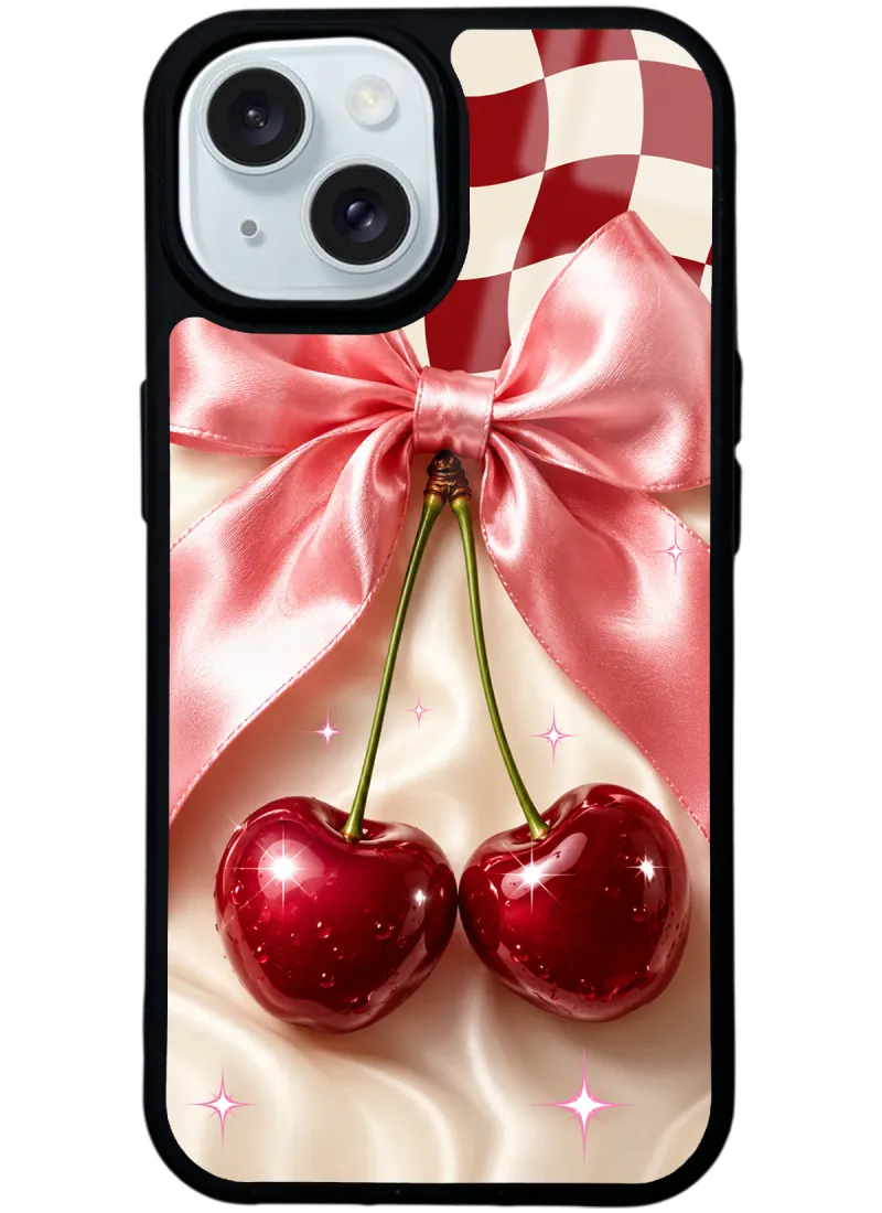 Cherry Picnic Bow Glossy Telefon Kılıfı