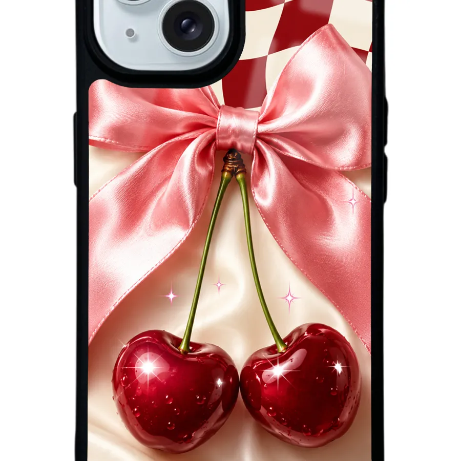 Cherry Picnic Bow Glossy Telefon Kılıfı