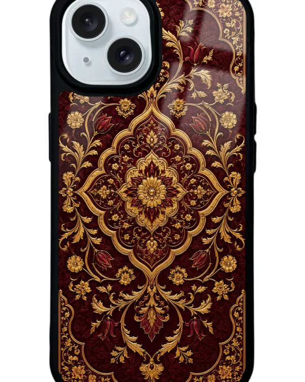 Burgundy Ottoman Gold Glossy Telefon Kılıfı