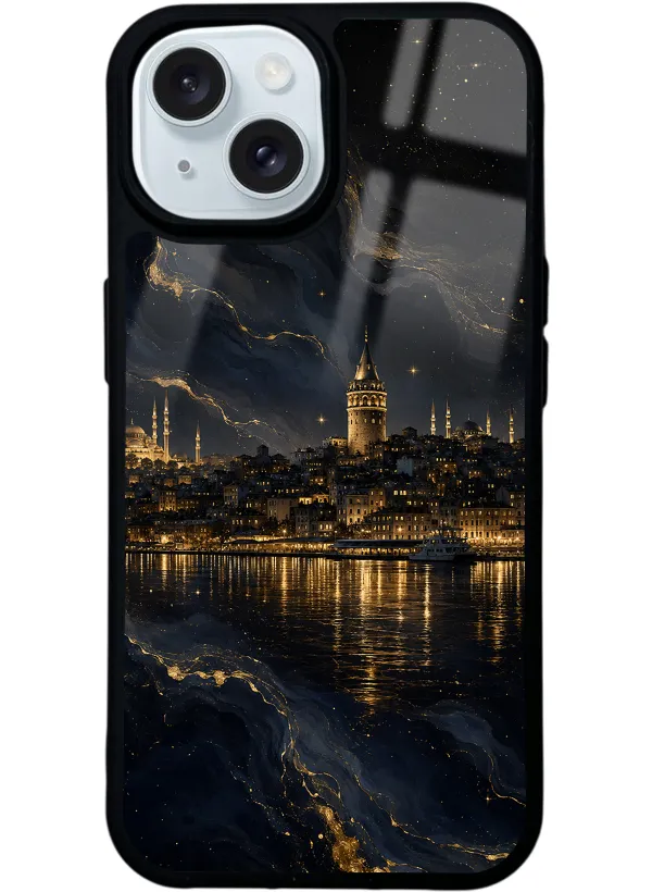 Golden Galata Night Glossy Telefon Kılıfı