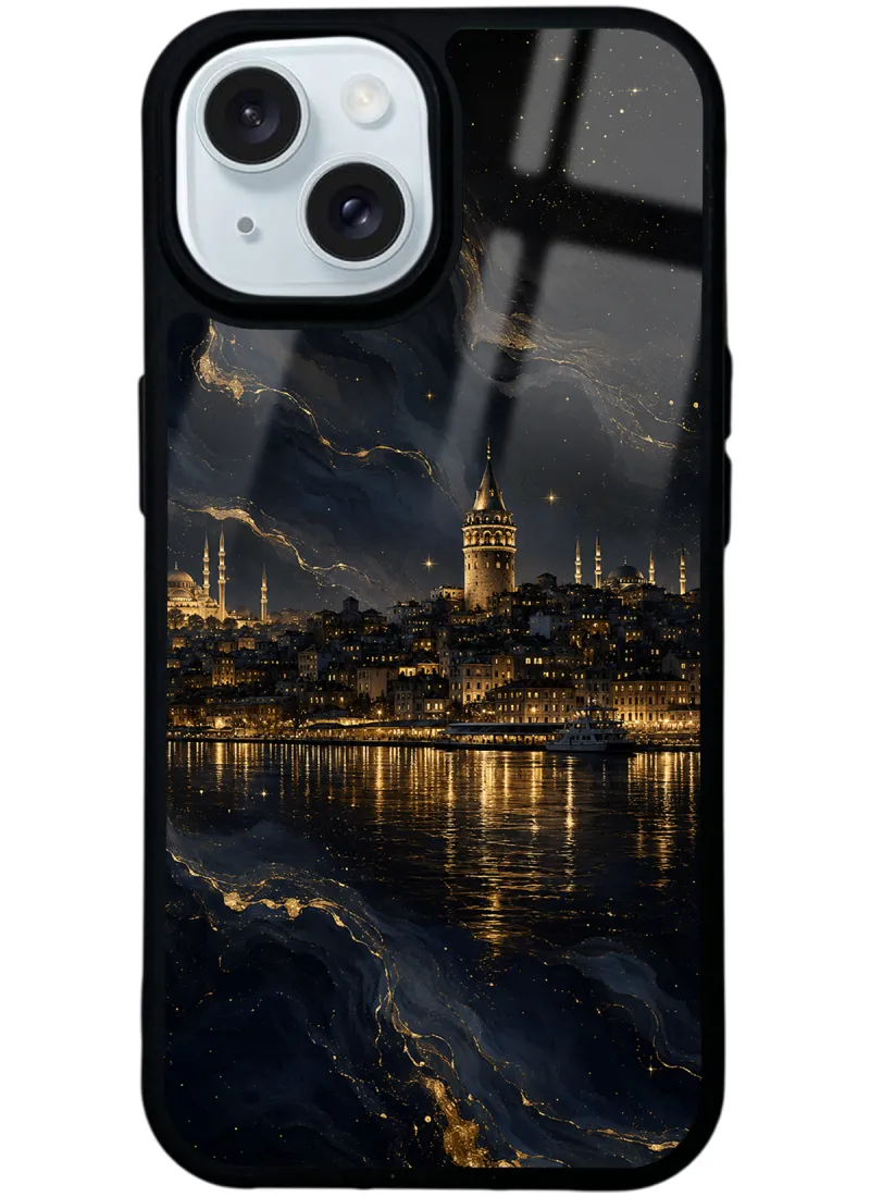 Golden Galata Night Glossy Telefon Kılıfı Golden Galata Night Glossy Telefon Kılıfı
