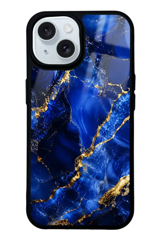 Sapphire Gold Marble Glossy Telefon Kılıfı