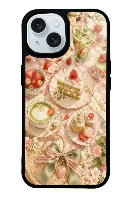 Strawberry Matcha Glossy Telefon Kılıfı