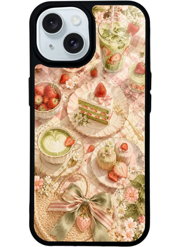 Strawberry Matcha Glossy Telefon Kılıfı