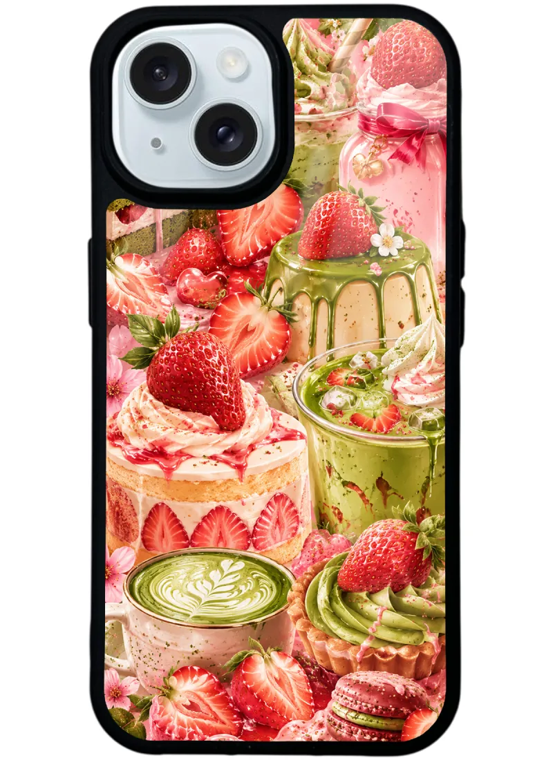 Strawberry Matcha Fantasy Glossy Telefon Kılıfı