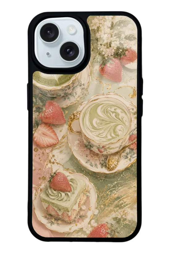 Sage Strawberry Matcha Glossy Telefon Kılıfı