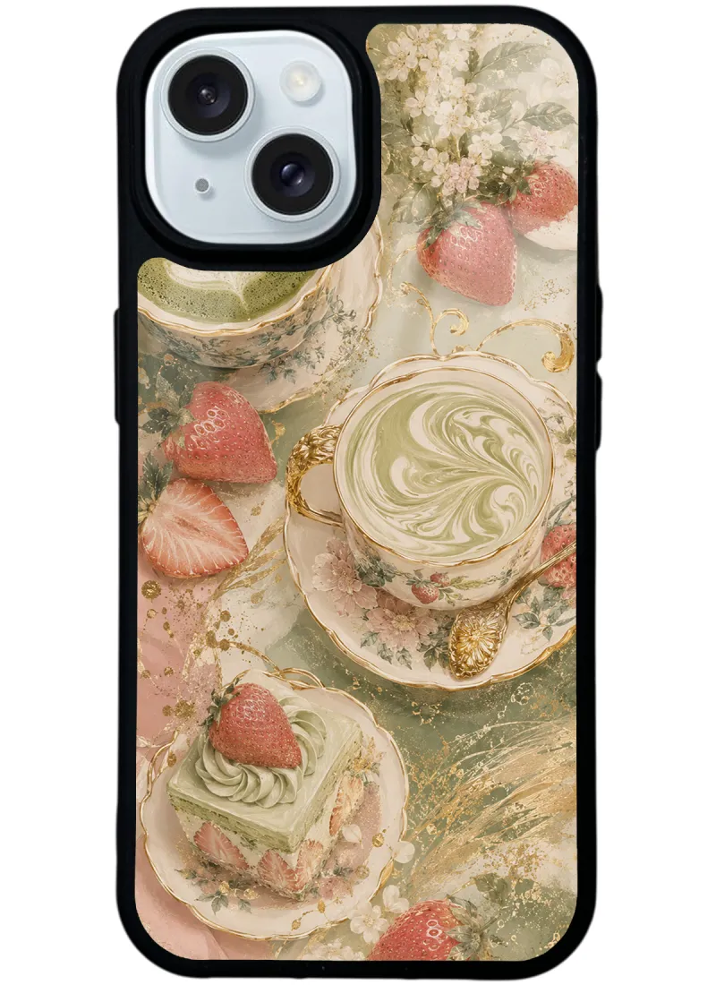 Sage Strawberry Matcha Glossy Telefon Kılıfı