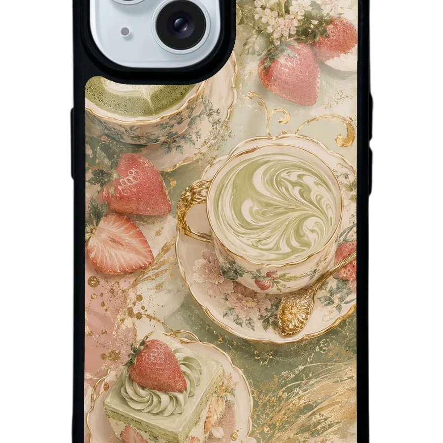 Sage Strawberry Matcha Glossy Telefon Kılıfı