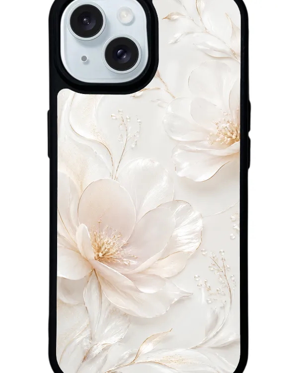 Ivory Pearl Blossom Glossy Telefon Kılıfı