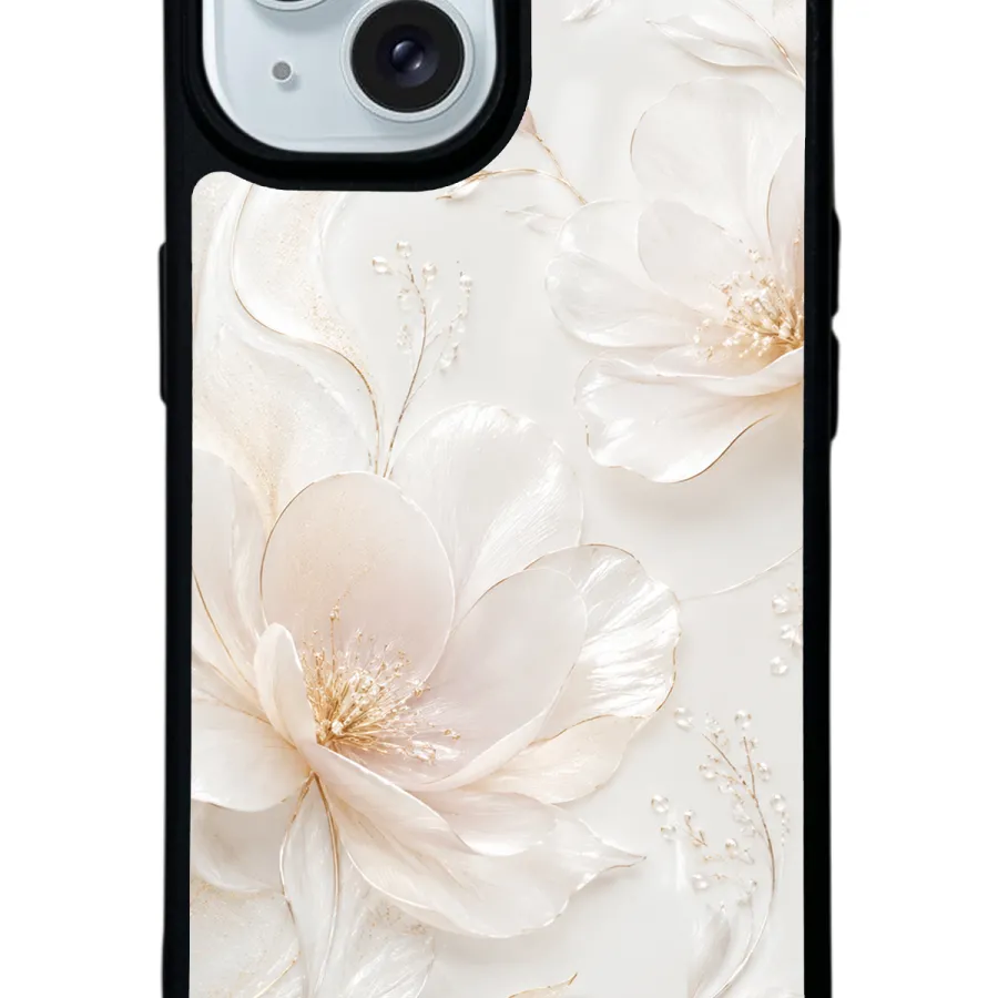 Ivory Pearl Blossom Glossy Telefon Kılıfı