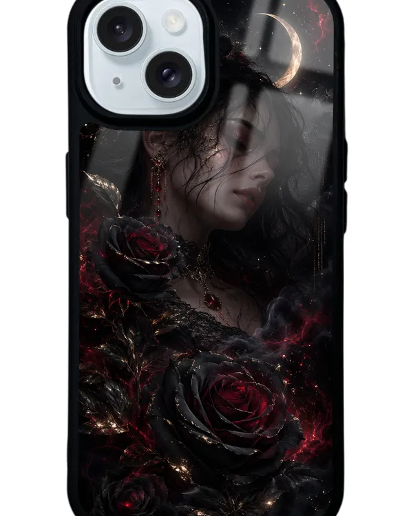 Crimson Moon Rose Glossy Telefon Kılıfı