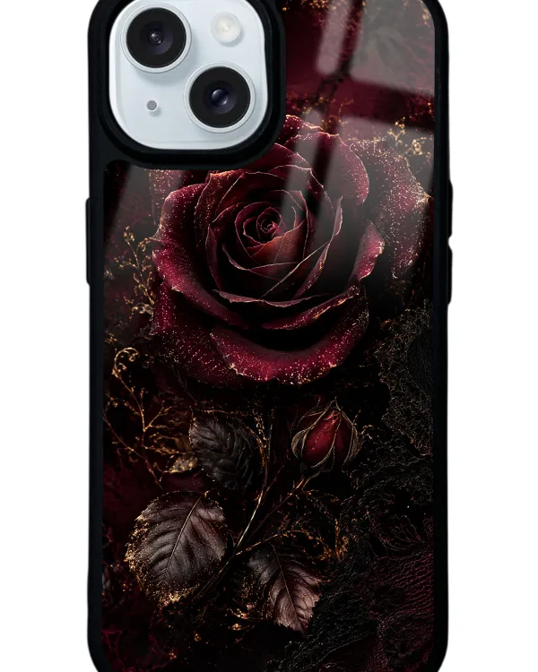 Midnight Velvet Rose Glossy Telefon Kılıfı