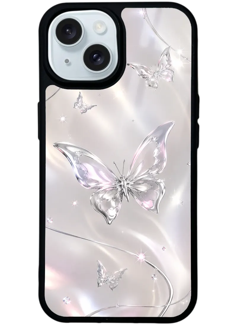 Crystal Whisper Butterfly Glossy Telefon Kılıfı