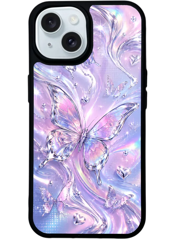 Iridescent Dream Butterfly Glossy Telefon Kılıfı