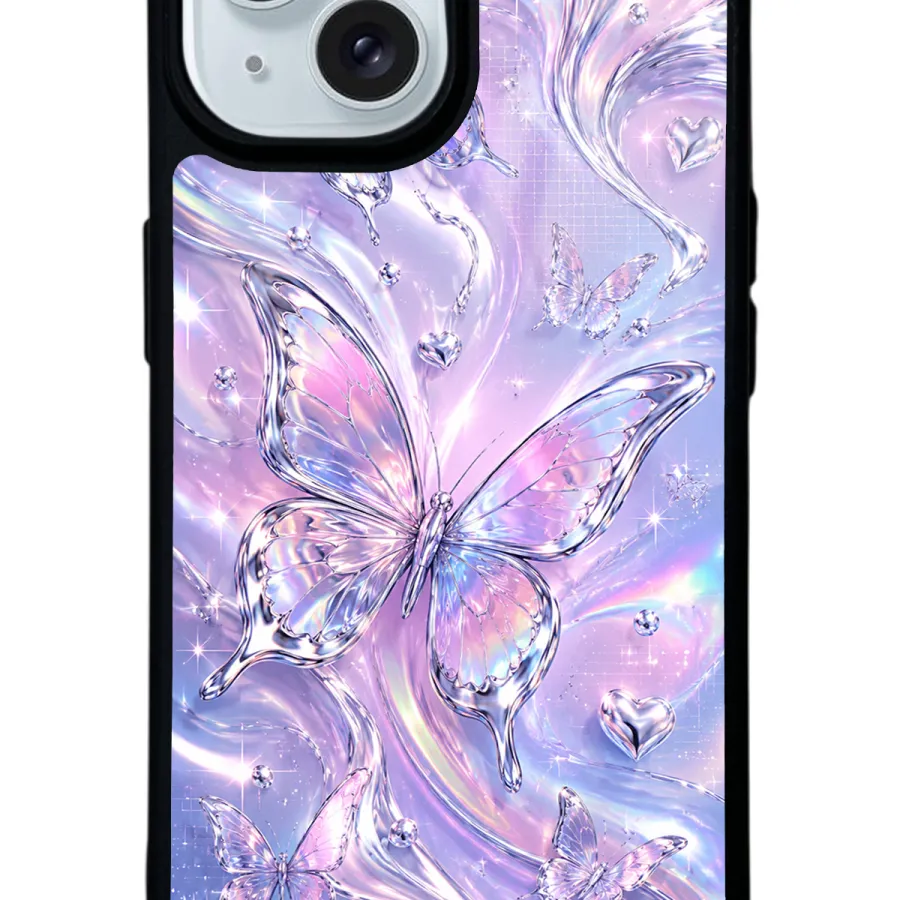 Iridescent Dream Butterfly Glossy Telefon Kılıfı
