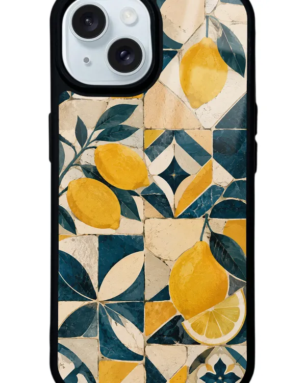 Mediterranean Lemon Mosaic Glossy Telefon Kılıfı