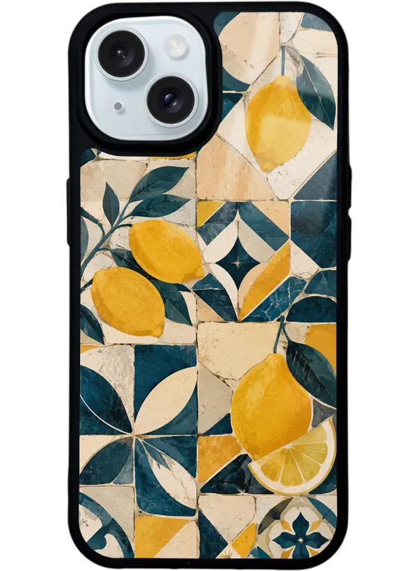 Mediterranean Lemon Mosaic Glossy Telefon Kılıfı