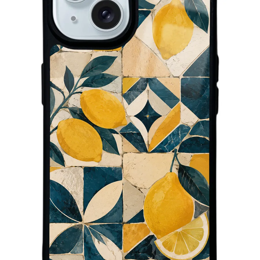 Mediterranean Lemon Mosaic Glossy Telefon Kılıfı
