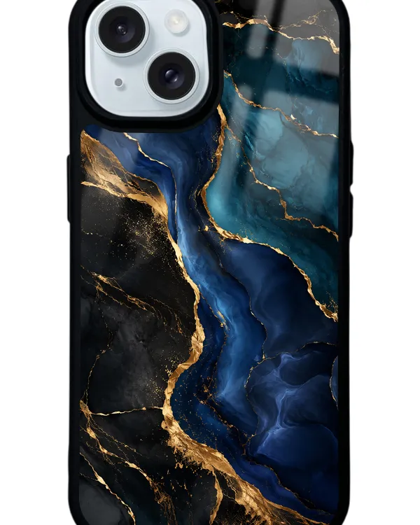 Midnight Sapphire Marble Glossy Telefon Kılıfı