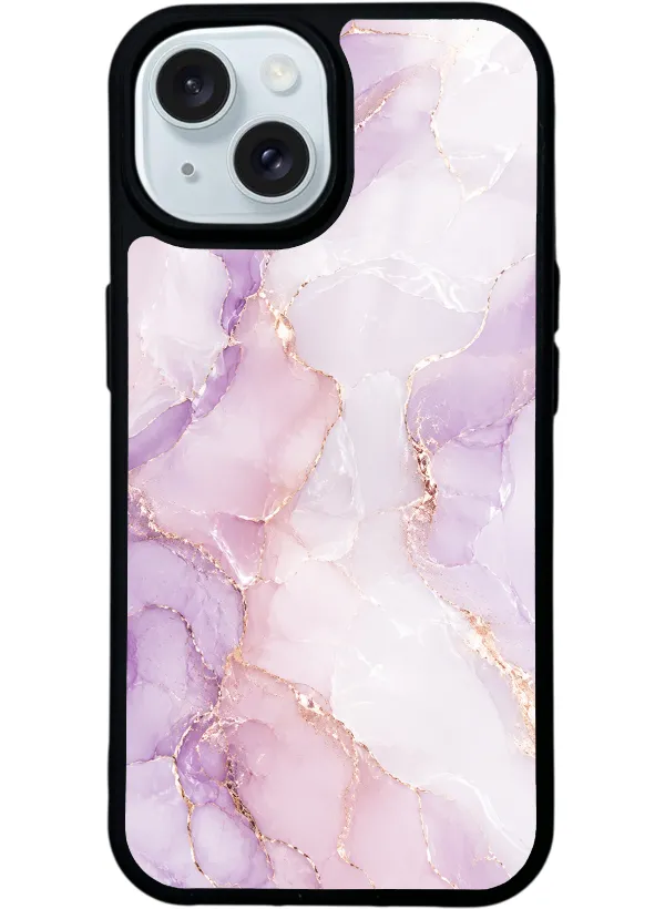 Lavender Rose Marble Glossy Telefon Kılıfı