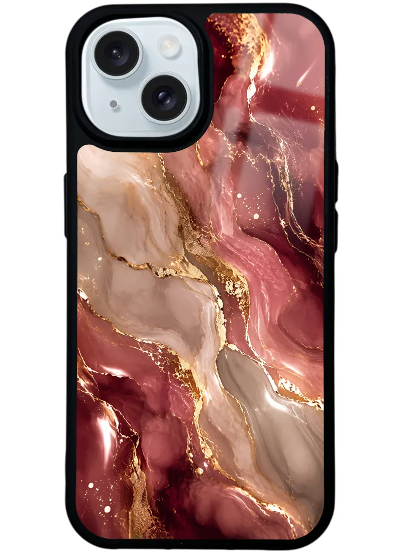 Burgundy Gold Marble Glossy Telefon Kılıfı Burgundy Gold Marble Glossy Telefon Kılıfı