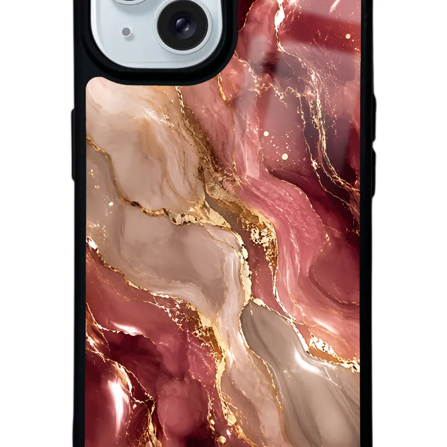 Burgundy Gold Marble Glossy Telefon Kılıfı Burgundy Gold Marble Glossy Telefon Kılıfı