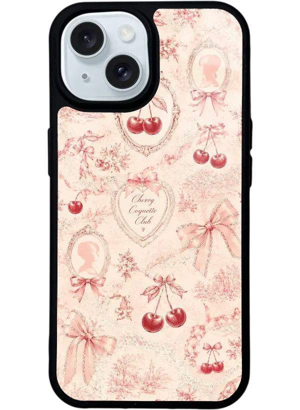 Cherry Coquette Toile Glossy Telefon Kılıfı