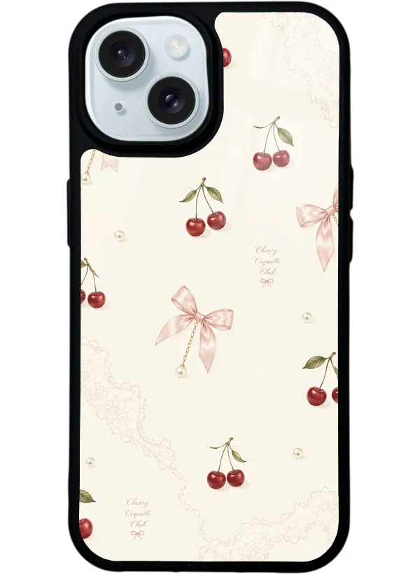 Cherry Pearl Lace Glossy Telefon Kılıfı