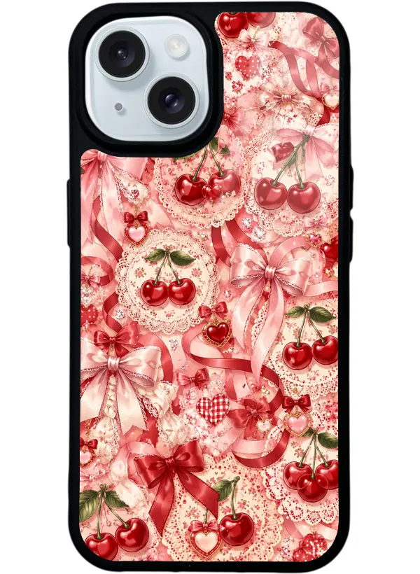 Cherry Lace Fantasy Glossy Telefon Kılıfı