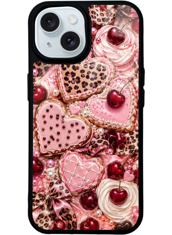 Cherry Leopard Sweetheart Glossy Telefon Kılıfı