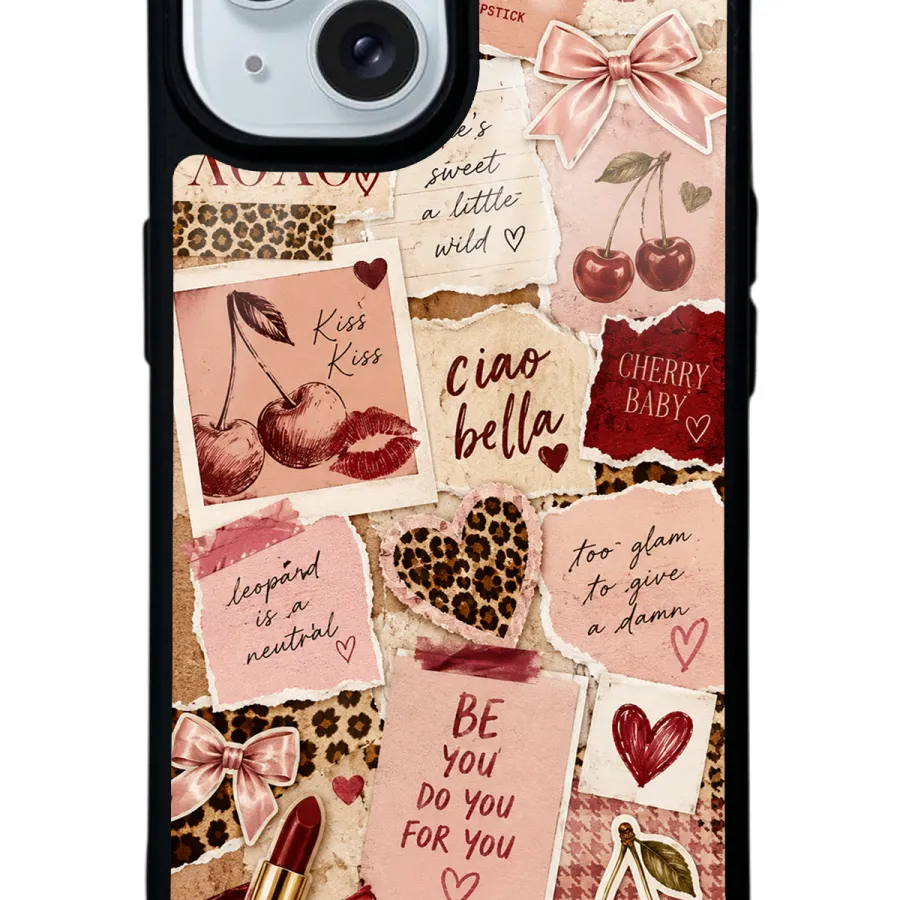 Cherry Leopard Notes Glossy Telefon Kılıfı