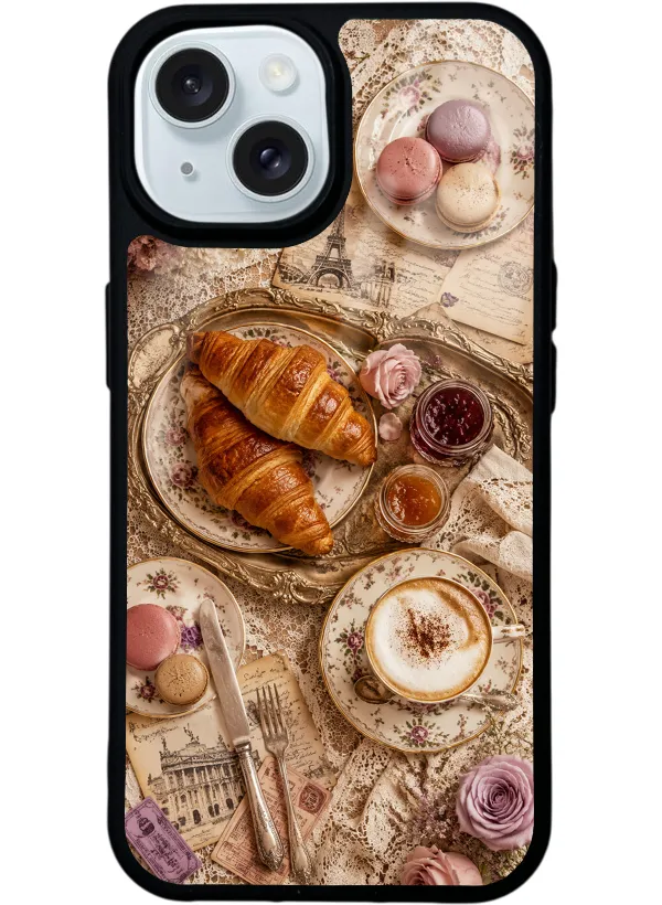 French Café Romance Glossy Telefon Kılıfı