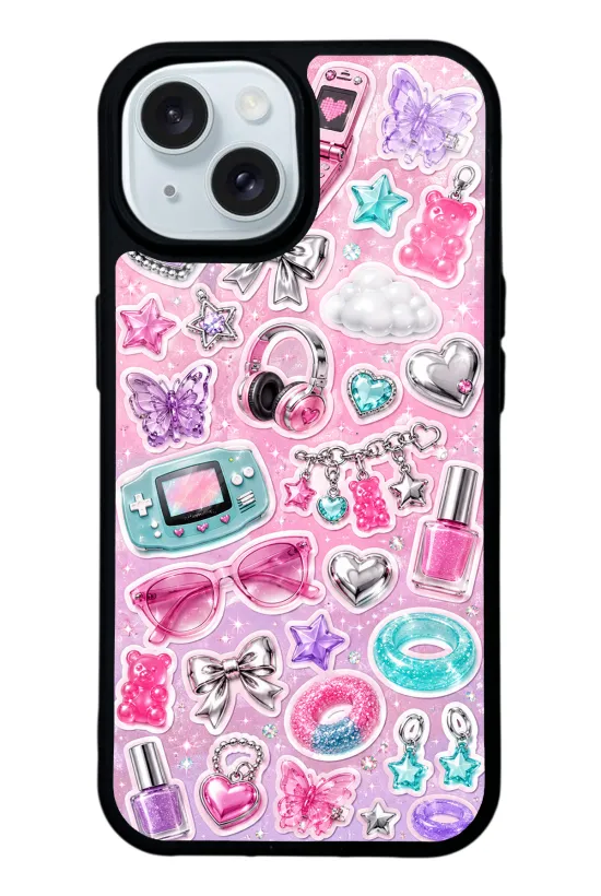 Y2K Sticker Dreams Glossy Telefon Kılıfı