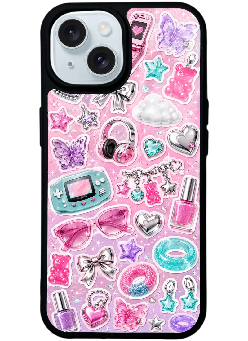 Y2K Sticker Dreams Glossy Telefon Kılıfı Y2K Sticker Dreams Glossy Telefon Kılıfı