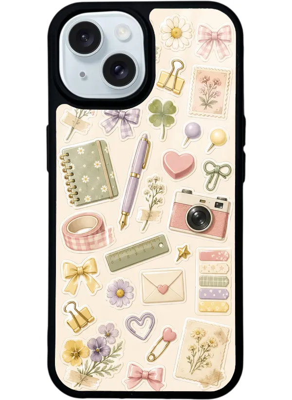 Floral Study Notes Glossy Telefon Kılıfı