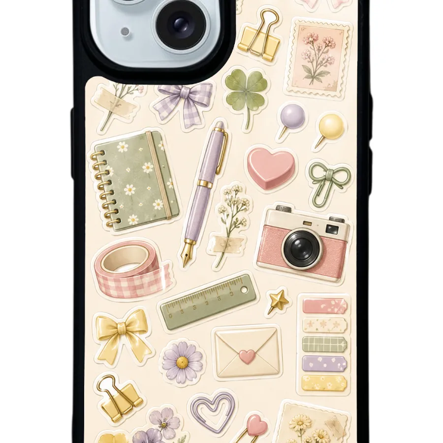 Floral Study Notes Glossy Telefon Kılıfı